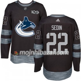 Dresovi Vancouver Canucks Daniel Sedin 22 1917-2017 100th Anniversary Adidas Crna Authentic - Muške